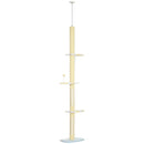PawHut 260cm Height Adjustable Floor-To-Ceiling Cat Tower w/ Anti-Slip Kit