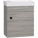 kleankin Bathroom Vanity Unit with Basin, Wall Mounted Wash Stand, Grey
