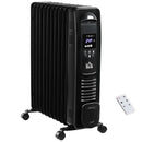 HOMCOM 2720W Oil Filled Portable Radiator Heater W/ Remote Control - Black