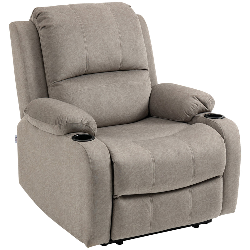 HOMCOM Recliner Armchair for Living Room, Recliner Chair with Cup Holder