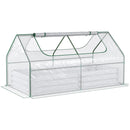 Outsunny Raised Garden Bed Planter Box with Greenhouse, Large Window, Clear