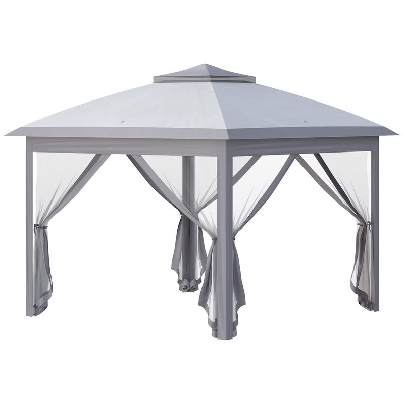 Outsunny Pop Up Gazebo Height Adjustable Canopy Tent w/ Carrying Bag, Grey