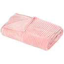 HOMCOM Flannel Fleece Blanket King Size Throw Blanket for Bed 230 x 230cm Pink