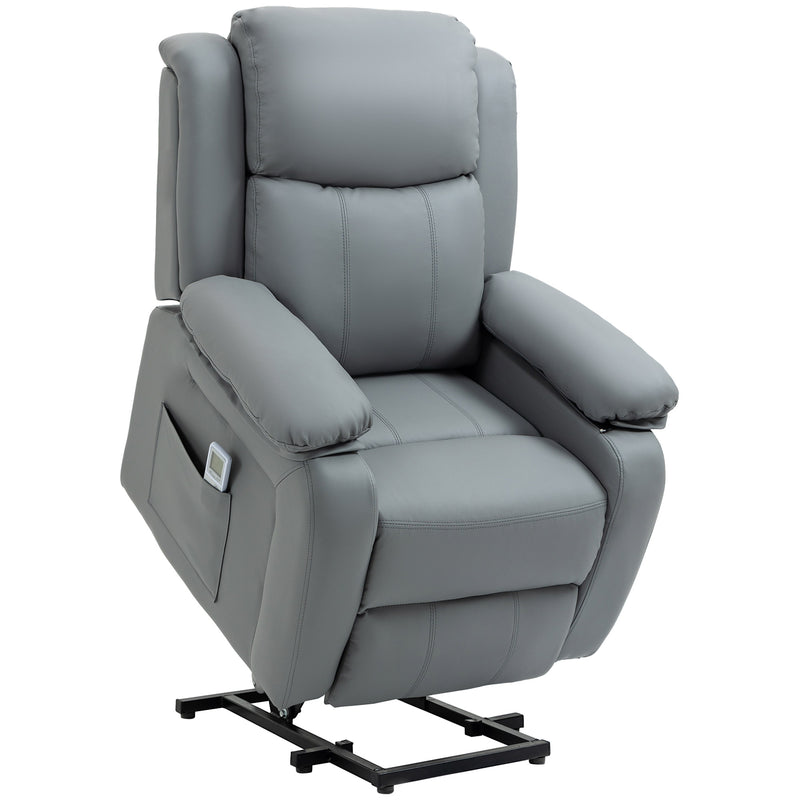 HOMCOM Power Lift Reclining Chair with Remote - Grey