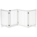 PawHut Freestanding Pet Gate w/ 2 Support Feet for Doorways Stairs White