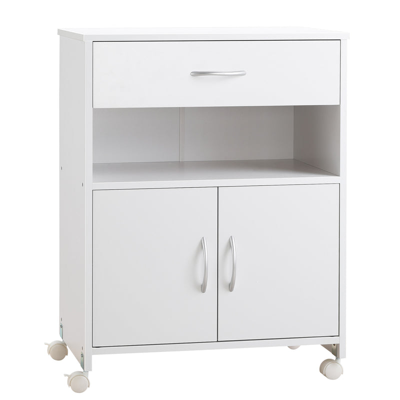 Vinsetto Mobile Printer Stand w/ Storage Shelf Universal Wheels for Home White