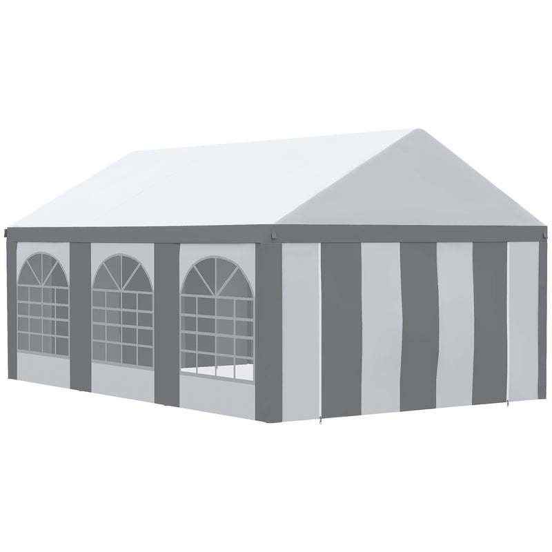 Outsunny 6 x 4m Party Tent, Marquee Gazebo with Sides, Windows and Double Doors