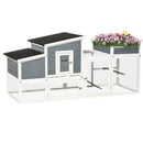 PawHut Wooden Chicken Coop Rabbit Hutch Poultry Cage W/ Plant Box Nesting Box