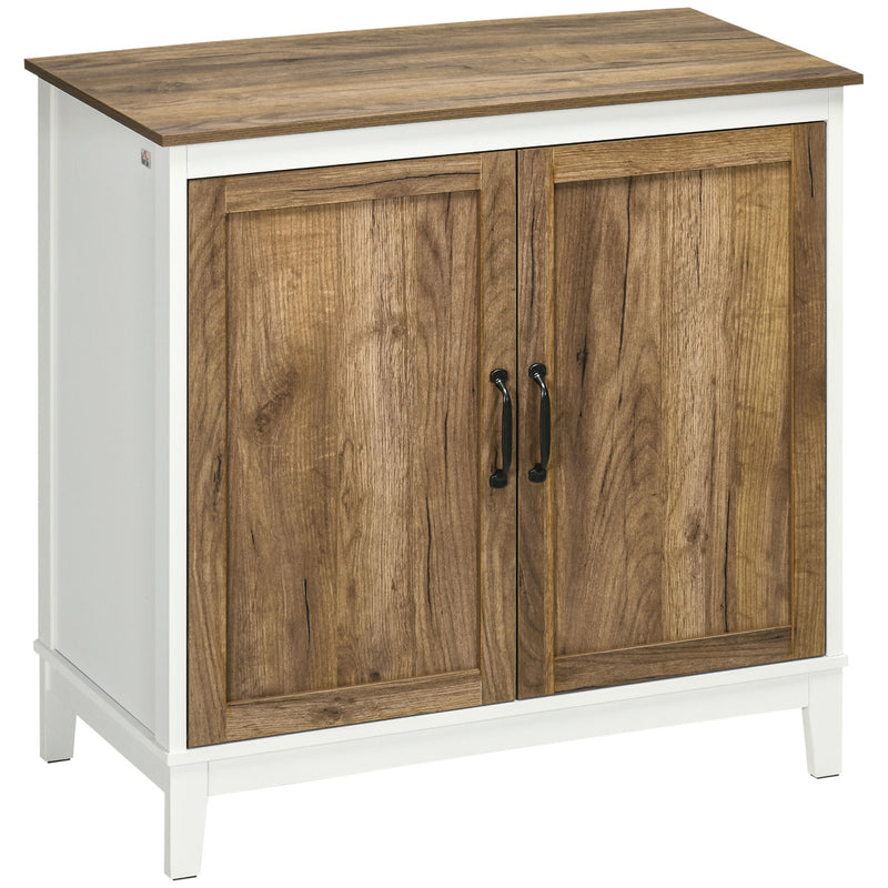 HOMCOM Farmhouse Storage Cabinet, Storage Cupboard Sideboard with 2 Doors