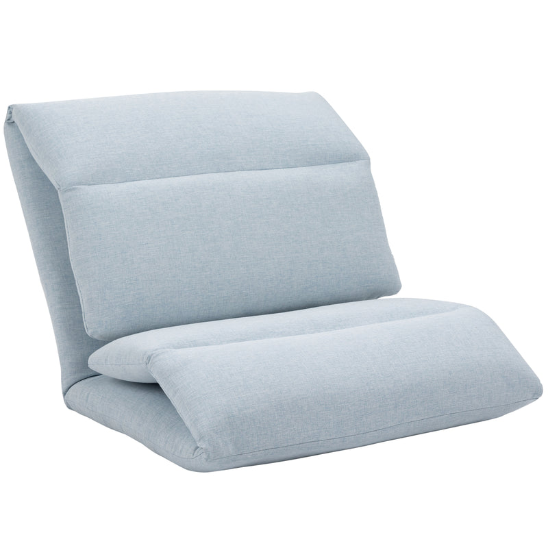 HOMCOM Adjustable Floor Chair with Back Support for Gaming Meditation Blue