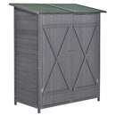 Outsunny Garden Storage Shed Tool Organizer w/ Table, 139x75x160cm, Grey