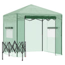 Outsunny Portable Pop-up Walk in Greenhouse w/ Door Windows 2.4 x 1.8 x 2.4m