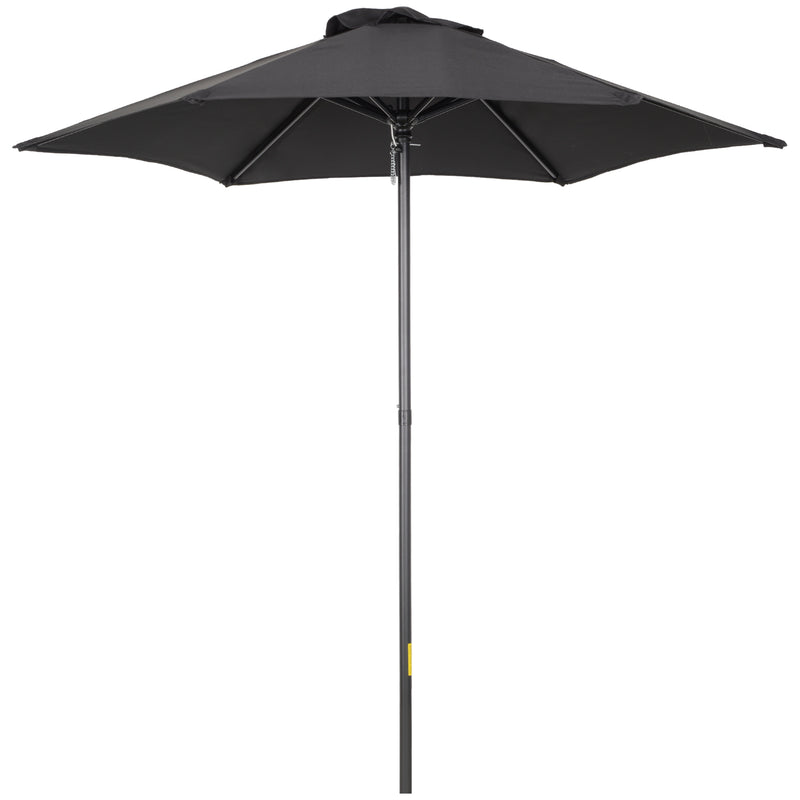 Outsunny 2m Parasol Patio Umbrella, Outdoor Sun Shade with 6 Ribs Black