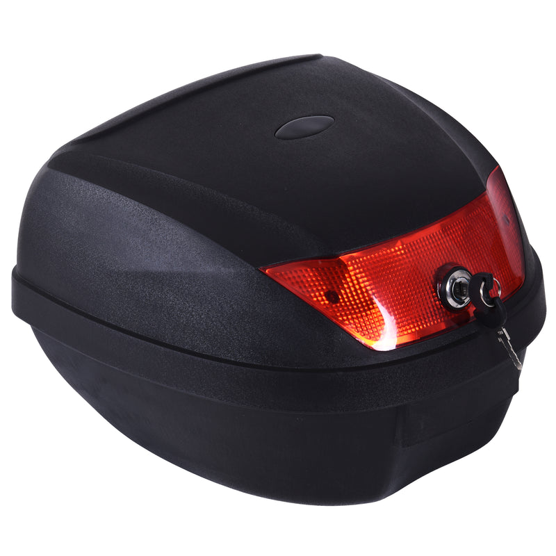 HOMCOM 28L Motorcycle Tail box Helmet Top Case Storage Trunk Carrier Mount Rack
