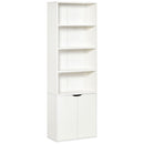 HOMCOM 2 Door 4 Shelves Bookcase Wooden Storage Cabinet Display Unit White