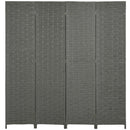 HOMCOM 4 Panel Folding Room Dividers for Wall, Privacy Screen Panels, Grey