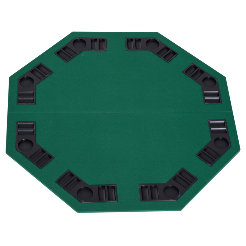 HOMCOM 1.2m/48" Foldable Poker Table Top - 8 Players - Blackjack - Chip - Trays