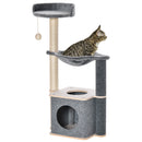 PawHut Cat Tree Tower Climbing  Activity Center With Sisal Scratching Post, Grey