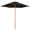 Outsunny 2.5m Wood Garden Parasol Sun Shade Patio Outdoor Wooden Umbrella Canopy