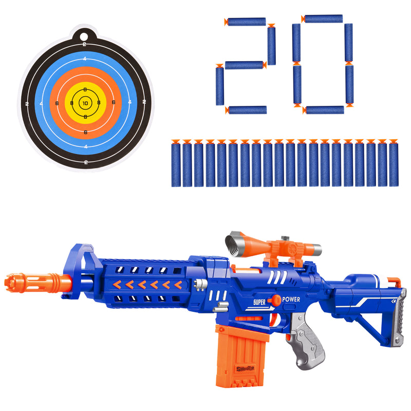 HOMCOM Automatic Foam Blaster Toy Gun Shooter 20 Soft EVA Darts for 8-12 Year
