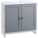 kleankin Under Sink Cabinet Bathroom Floor Unit w/ Adjustable Shelf and Doors