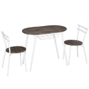 HOMCOM Dining Table and Chairs Set of 3, Oval Kitchen Table with 2 Chairs