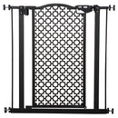 PawHut 74-80 cm Pet Safety Gate Pressure Fit Stair with Double Locking, Black