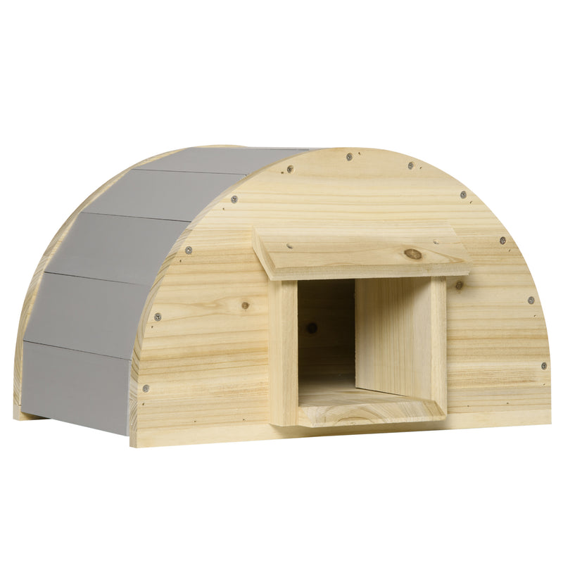 PawHut Wooden Hedgehog House Hibernation Home, for Gardens, 40 x 30.2 x 23.5 cm