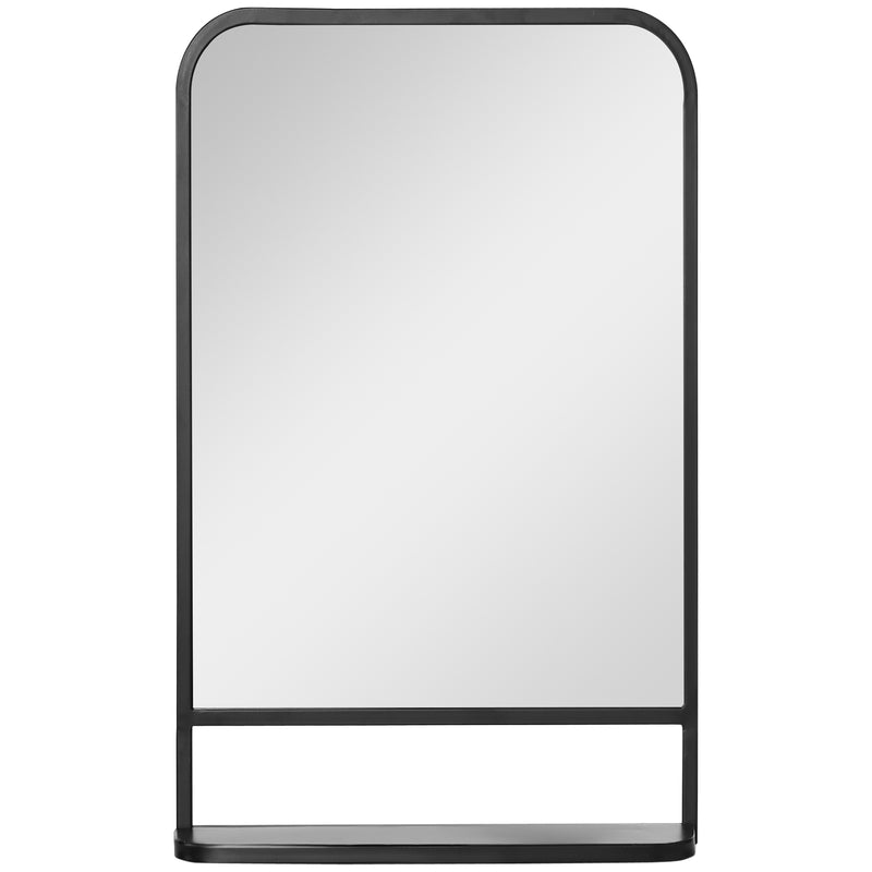 HOMCOM Rectangle Wall Mirror with Shelf 86 x 53 cm, for Living Room, Bedroom