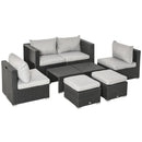 Outsunny  Rattan 8pc Sofa  set -  Black