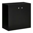 HOMCOM Freestanding Storage Cabinet w/ Two Shelves Wooden Sideboard - Black