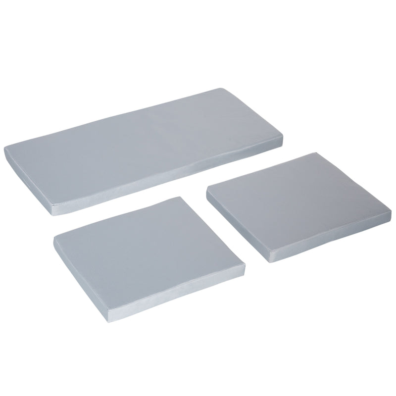 Outsunny 3PCs Rattan Garden Seat Cushions Pads for Patio Furniture, Grey