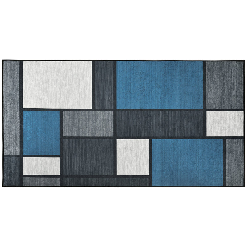 HOMCOM Boho Geometric Blue Area Rugs for Bedroom, Home Large Carpet, 80x150 cm