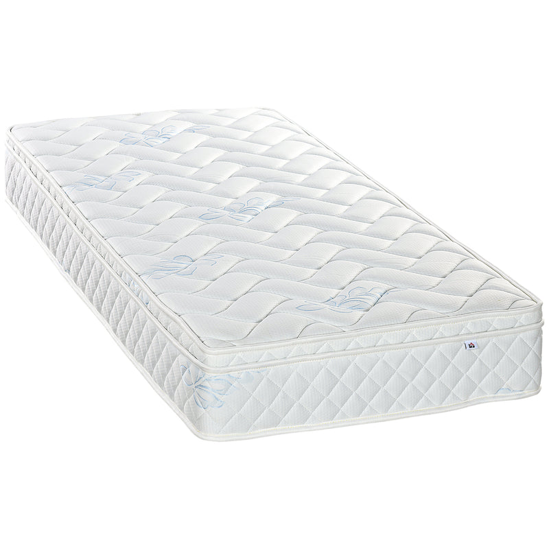 HOMCOM Single Mattress W/ Breathable Foam Pocket Innerspring 190cmx90cmx22.5cm