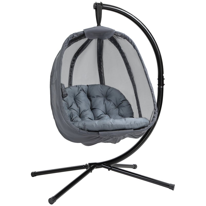 Outsunny Hanging Egg Chair -  Grey