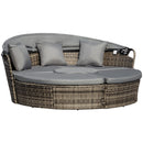 Outsunny Garden Daybed with Table - Grey