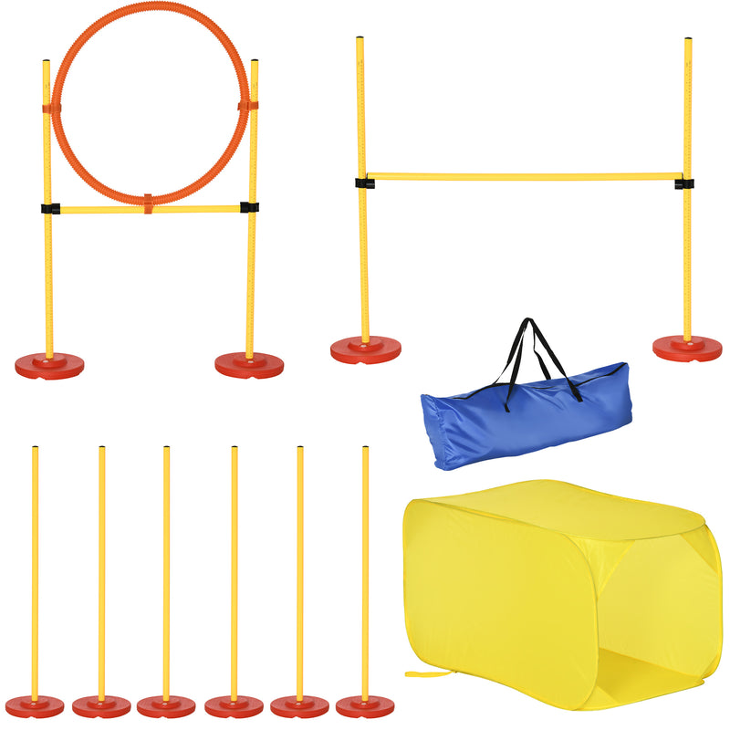 PawHut Outdoor 4 PC Dog Pet Agility Training Garden Starter Obstacle Set for Dog