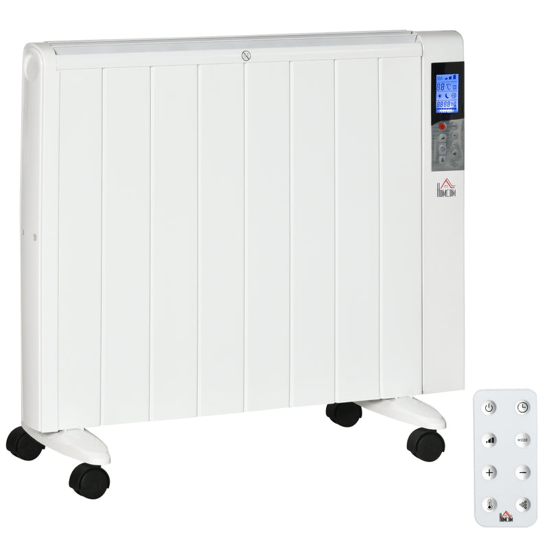 HOMCOM Convector Radiator Panel Space Heater Freestanding / Wall-mounted White