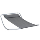 Outsunny Single Texteline Outdoor Hammock Bed Patio Sun LoungerRocker Grey