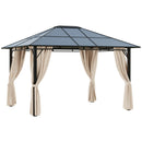 Outsunny Hardtop Gazebo 3.6m x 3m - Brown