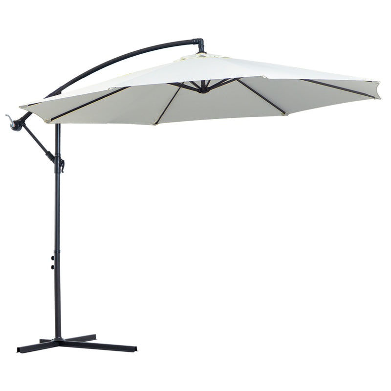 Outsunny  Banana Parasol  3m - Cream White