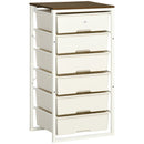HOMCOM Chest of Drawers, 6 Drawer Unit Storage Chest Bedroom Living Room White