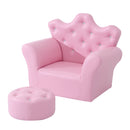 HOMCOM 2 PCS Kids Sofa and Ottoman Child Size Armchair for Girls Age 3 -5 Pink