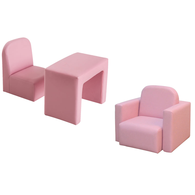 HOMCOM Kids Mini Sofa 2 In 1 Table Chair Set  Armchair Seat Children Girl Boys