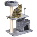PawHut 81cm Cat Tree Kitten Large Cats Tower Activity Centre Scratch Post Grey