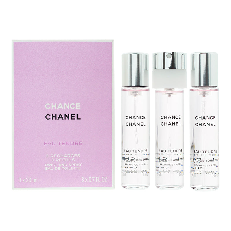 Chanel Chance Eau Tendre 3 X 20Ml Refills Eau de Toilette 20ml