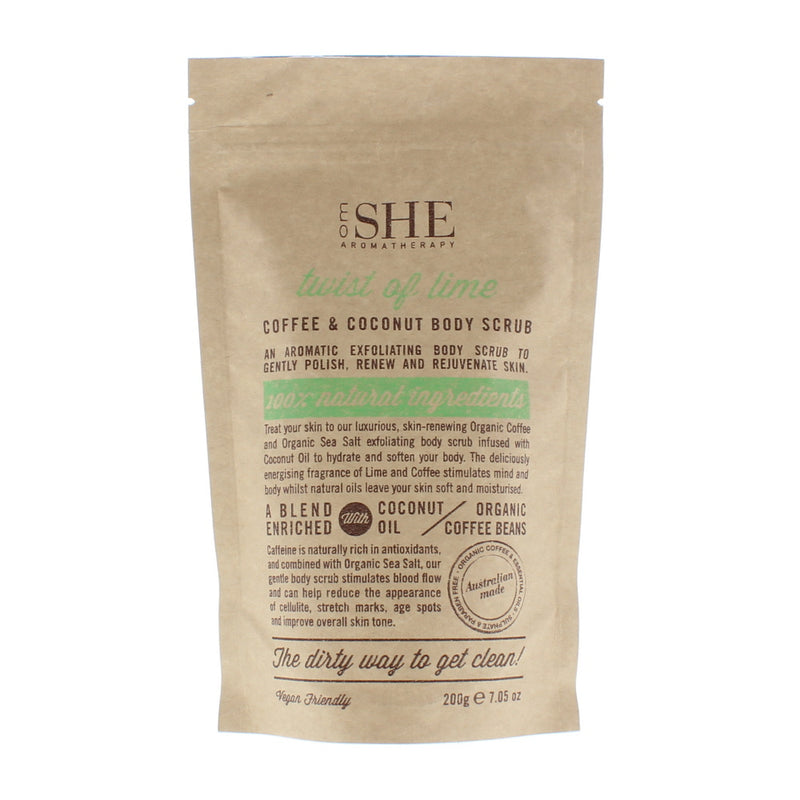 Om She Coffee  Coconut Twist Of Lime Body Scrub 200g