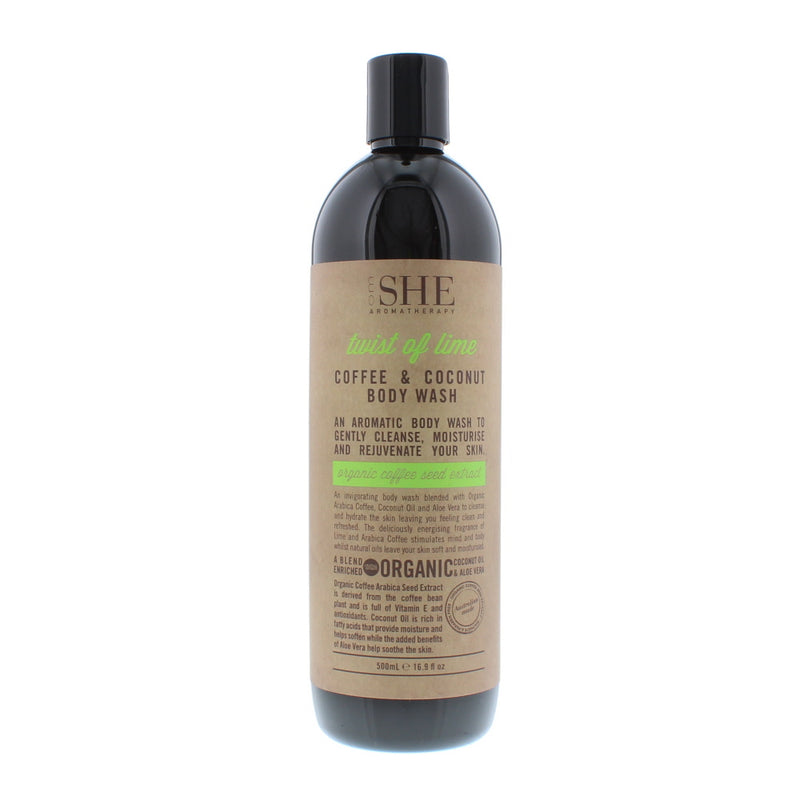 Om She Coffee  Coconut Twist Of Lime Body Wash 500ml
