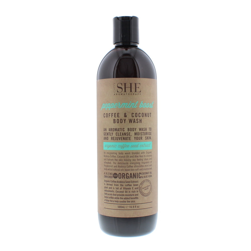 Om She Coffee  Coconut Peppermint Boost Body Wash 500ml