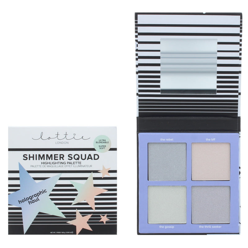 Lottie London Shimmer Squad Holographic Haul Highlighting Palette 16.8g